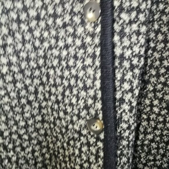 VINTAGE Grey Granny Preppy Wool Boucle Lambswool Long Cardigan Plus Size 1X - Picture 5 of 14